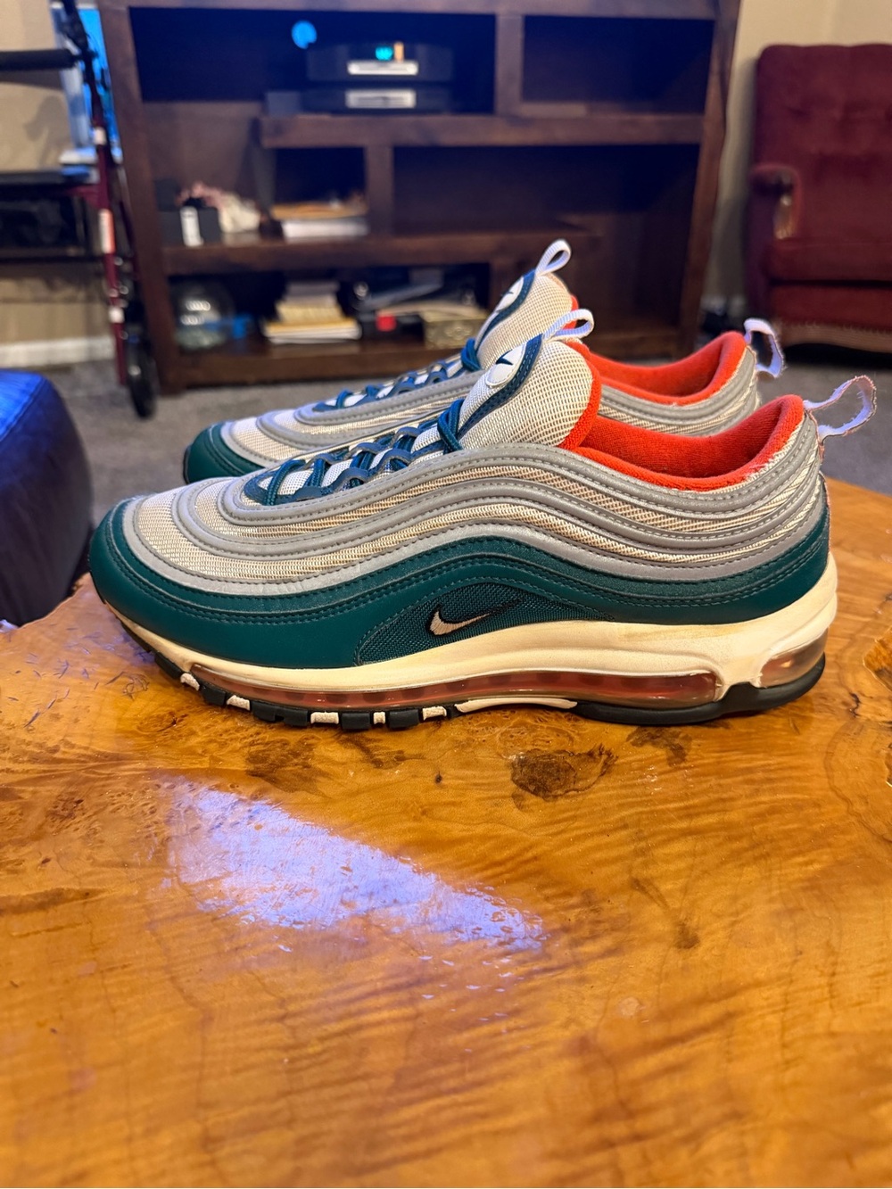 Men's Nike Air Max 97 'Miami Dolphins' (Rainforest Green) Sz 9.5 / Women's Sz 11